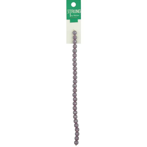 8mm Round Glass Facet Strung Beads